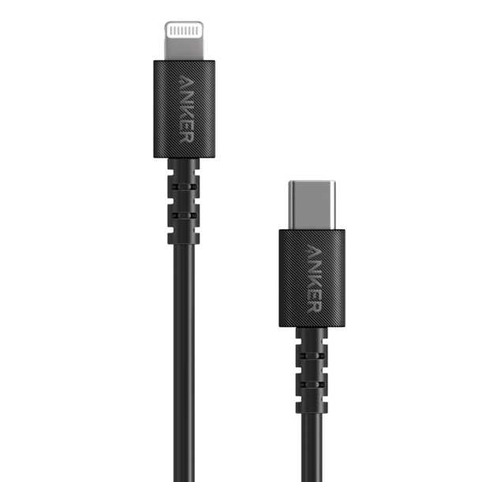 фото Кабель anker powerline select, usb type-c (m), lightning (m), 0.9м, черный [a8612g11]