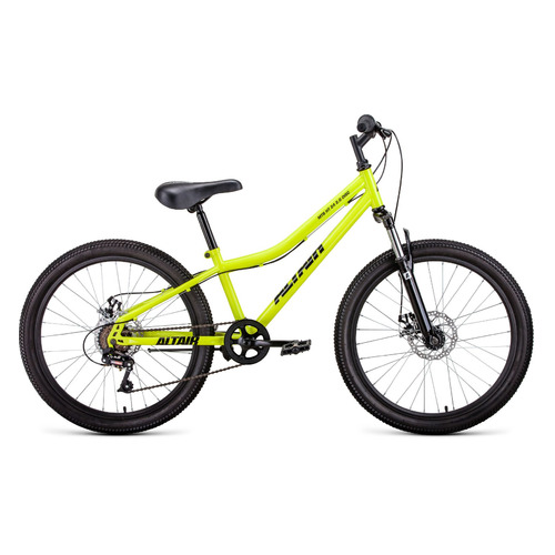 фото Велосипед altair mtb ht 24 2.0 disc (2021) горный (подростк.) рам.:12" кол.:24" ярко-зеленый/черный