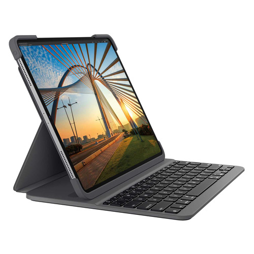 фото Чехол-клавиатура logitech slim folio, для apple ipad pro 11", серый [920-009988]