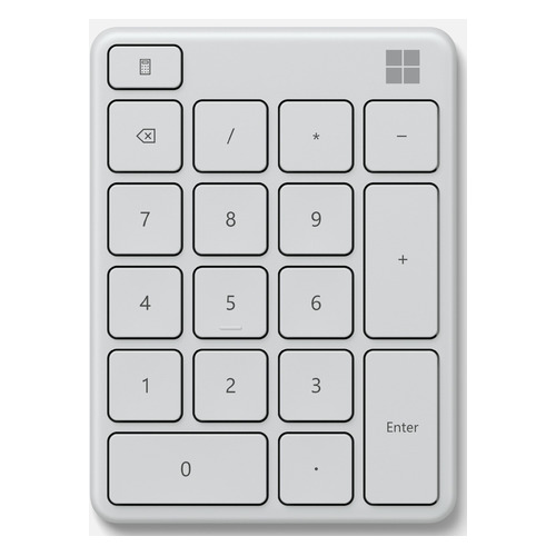 

Числовой блок Microsoft Number pad Monza, беспроводная, без русского алфавита, белый [23o-00022], Number pad Monza