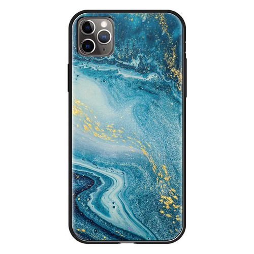 фото Чехол (клип-кейс) deppa glass case, для apple iphone 11 pro max, голубой агат [87267]