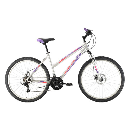 фото Велосипед black one alta 26 d (2021) горный рам.:16" кол.:26" серебристый/фиолетовый 16.3кг (hd00000