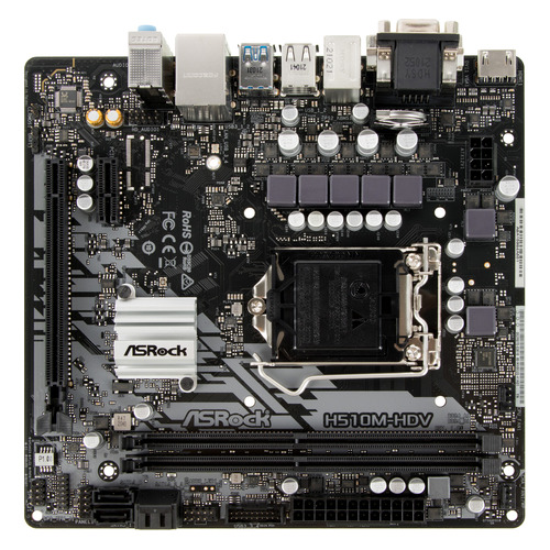 фото Материнская плата asrock h510m-hdv, lga 1200, intel h510, matx, ret