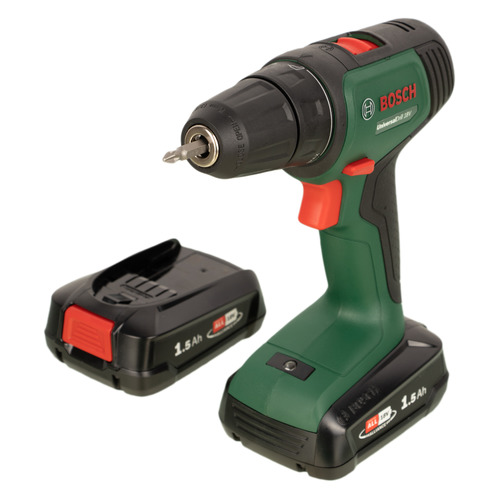 фото Дрель-шуруповерт bosch universaldrill 18v, 1.5ач, с двумя аккумуляторами [06039d4002]