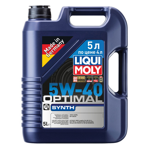 

Моторное масло LIQUI MOLY Optimal Synth 5W-40 5л. синтетическое [2293], Optimal Synth