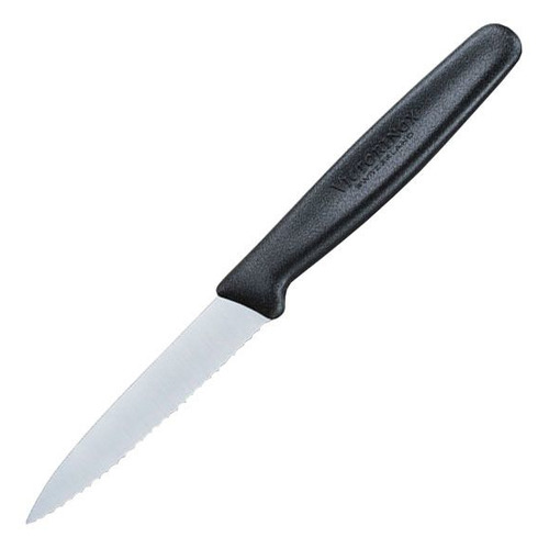 

Нож кухонный Victorinox Standart, для чистки овощей и фруктов, 80мм, заточка серрейтор, стальной, черный [5.0633], Standart