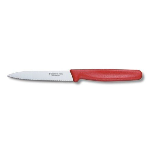 

Нож кухонный Victorinox Standart, для чистки овощей и фруктов, 100мм, заточка серрейтор, стальной, красный [5.0731], Standart