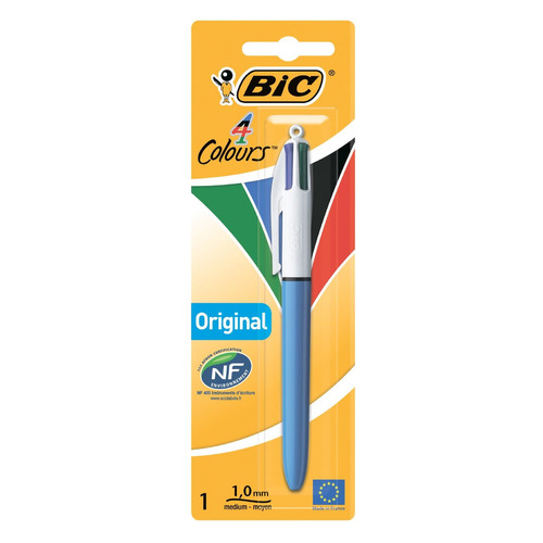 фото Ручка шариков. bic 4 colours (802077) синий d=0.32мм блистер (1шт) автоматическая 4стерж. 20 шт./кор.