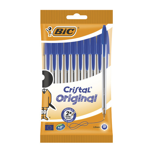 

Набор ручек шариков. Bic Cristal (830863) прозрачный d=0.32мм пакет (10шт), Cristal