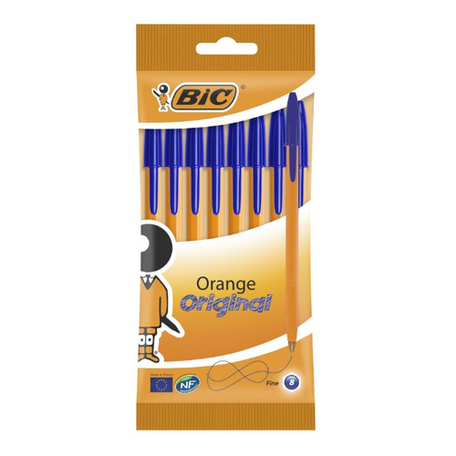 фото Набор ручек шариков. bic orange fine (919228) оранжевый d=0.8мм пакет (8шт)