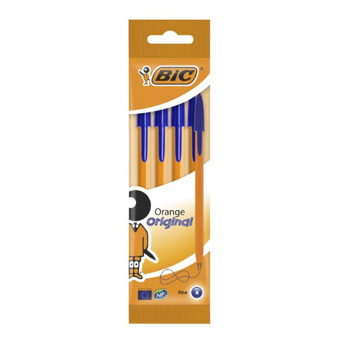 фото Набор ручек шариков. bic orange (8308521) оранжевый d=0.8мм пакет (4шт) 10 шт./кор.