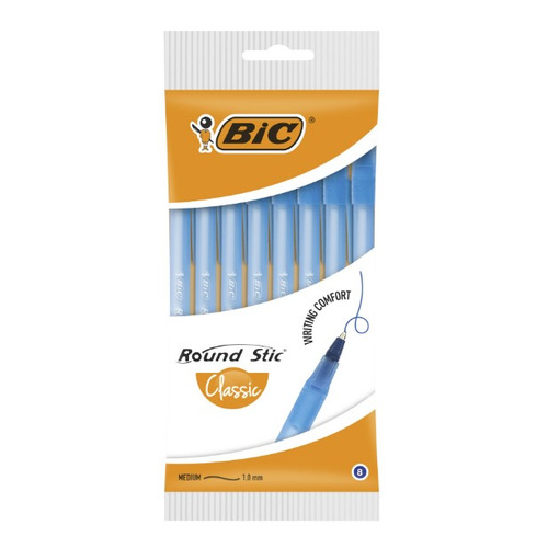 

Набор ручек шариков. Bic Round Stic (928497) d=0.32мм пакет (8шт) 1стерж. 6 шт./кор., Round Stic