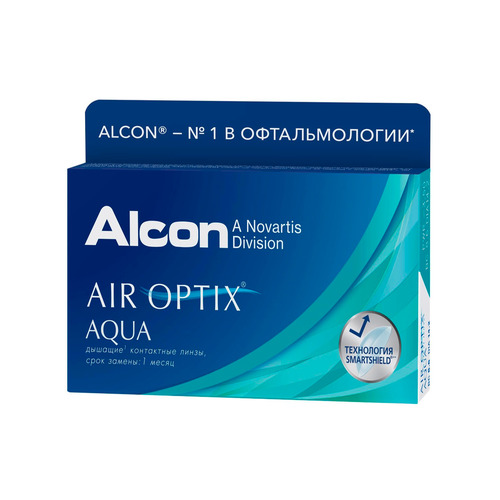 фото Контактные линзы alcon air optix aqua 8.6мм -8 уп.:6шт