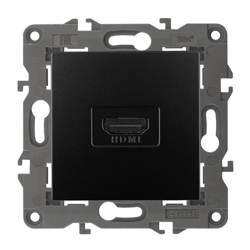 фото Розетка hdmi эра elegance 14-3114-05, скрытая, антрацит