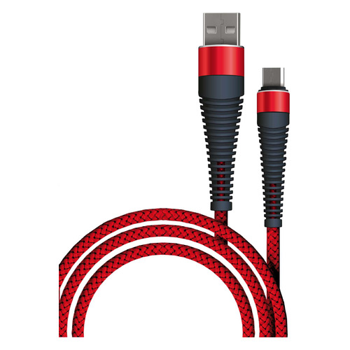 фото Кабель borasco fishbone, micro usb (m) - usb (m), 1м, красный [50183]