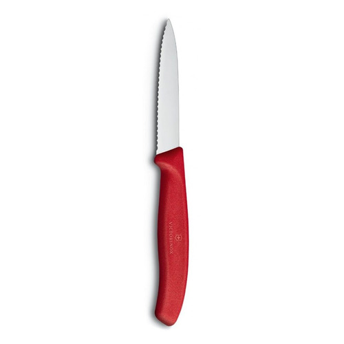 

Нож кухонный Victorinox Swiss Classic, для овощей, 80мм, заточка серрейтор, стальной, красный [6.7631], Swiss Classic