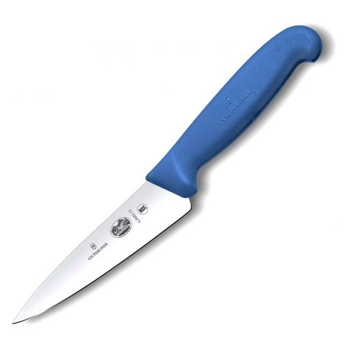 

Нож кухонный Victorinox Fibrox (5.2002.15) стальной разделочный для мяса лезв.151мм прямая заточка с, Синий, Fibrox