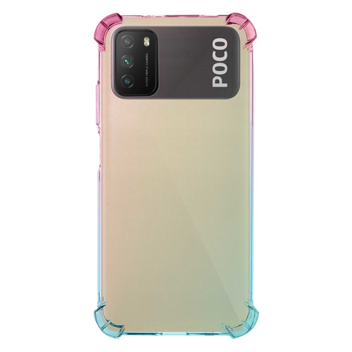 

Чехол (клип-кейс) Brosco, для Xiaomi Poco M3, розово-голубой [xm-pm3-hard-tpu-pink-blue], Brosco