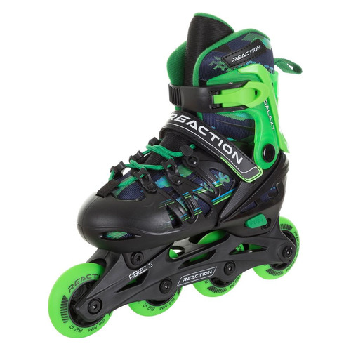 

Коньки роликовые Reaction Galaxy Boy ABEC 3 кол.:64мм 82А р.:36-39 черный/зеленый (S19ERERS006-BU), Galaxy Boy