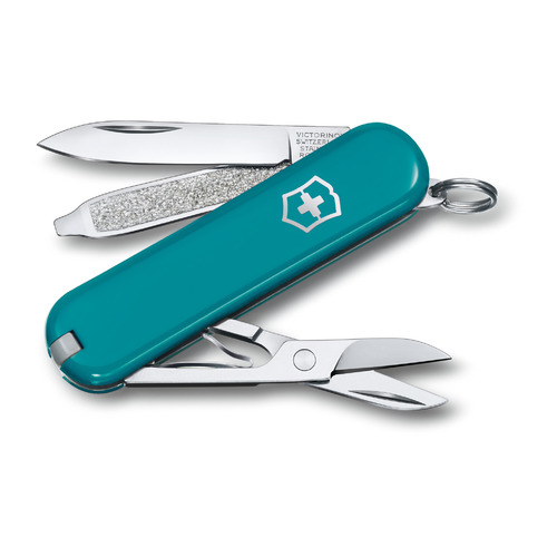 

Складной нож Victorinox Classic Mountain Lake, функций: 7, 58мм, коробка картонная [0.6223.23g], Classic Mountain Lake