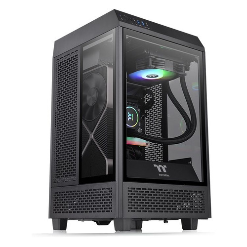 

Корпус miniITX Thermaltake The Tower 100, Midi-Tower, без БП, черный [ca-1r3-00s1wn-00], The Tower 100