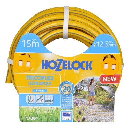 

Шланг HoZelock Tricoflex Ultraflex 117001 1/2" 15м поливочный армированный желтый (Б0046558), Tricoflex Ultraflex 117001