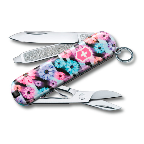 

Складной нож Victorinox Classic LE2021 Dynamic Floral, функций: 7, 58мм, коробка картонная [0.6223.l2107], Classic LE2021 Dynamic Floral