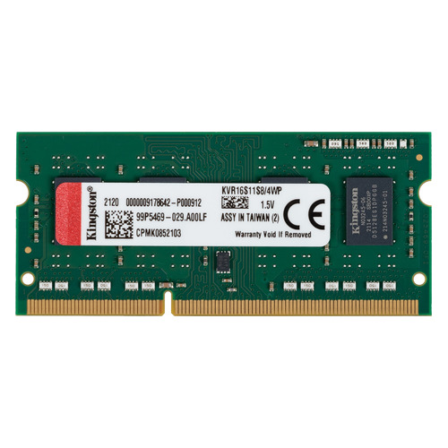 

Модуль памяти Kingston VALUERAM KVR16S11S8/4WP DDR3 - 4ГБ 1600, SO-DIMM, Ret, KVR16S11S8/4WP