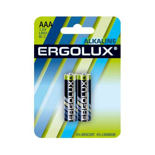 

AAA Батарейка ERGOLUX Alkaline LR03 BL-2, 2 шт., LR03 BL-2