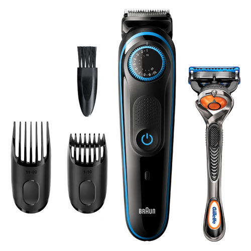 Триммер Braun BT5240 + Бритва Gillette + 2 кас черный [bt5240+gil fus]