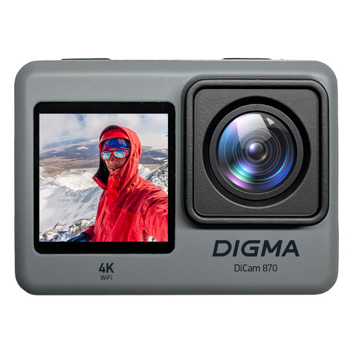 

Экшн-камера Digma DiCam 870 4K, WiFi, серый [dc870], 870