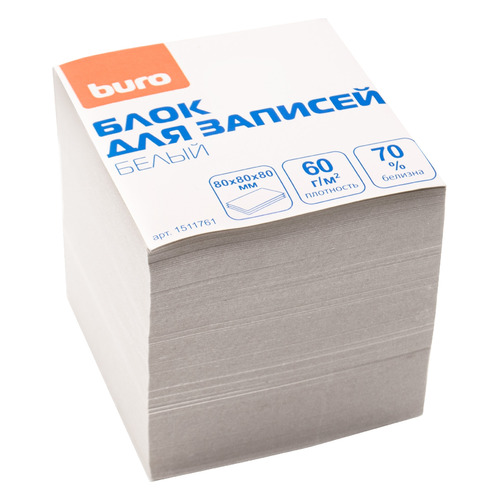 

Упаковка блоков для записей Buro Эконом, 80x80x80, белый 12 шт./кор., Эконом