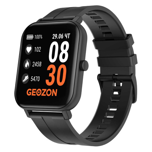 фото Смарт-браслет geozon runner, 1.4", черный / черный [g-sm12blk]