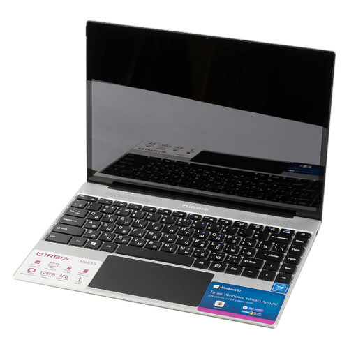 фото Ноутбук irbis nb nb655, 13.5", ips, intel pentium j3710 1.6ггц, 4гб, 128гб emmc, intel hd graphics , windows 10 professional, nb655, серебристый