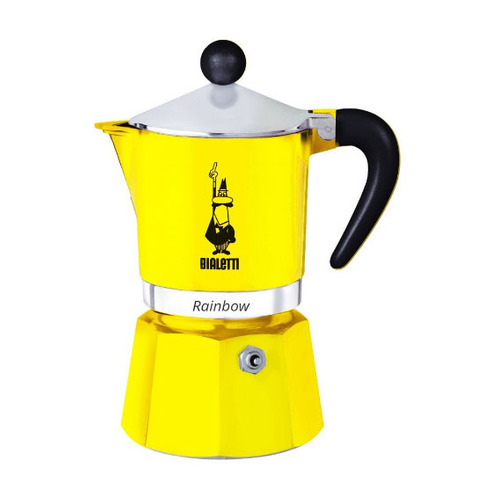 

Кофеварка Bialetti Rainbow 0.24л алюминий желтый (4983), Rainbow