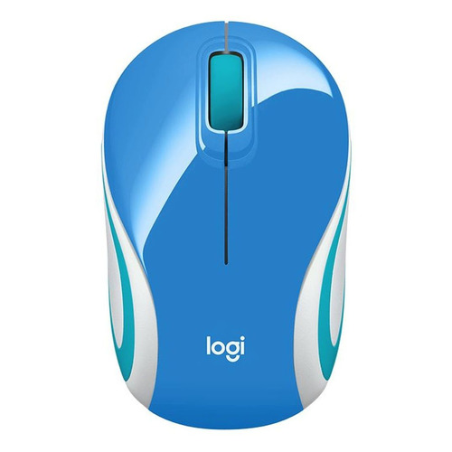 фото Мышь logitech m187, оптическая, беспроводная, usb, голубой и белый [910-002733]