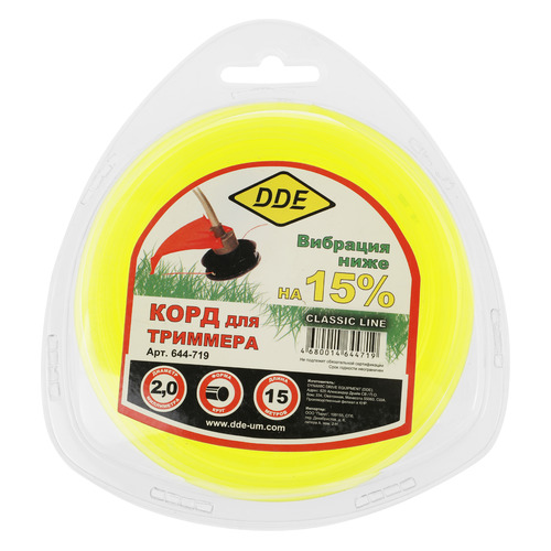 

Леска для садовых триммеров DDE 644-719, 2мм, 15м, 644-719