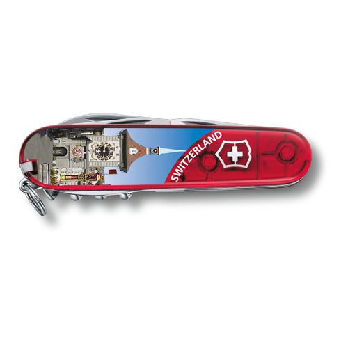 

Складной нож Victorinox Climber Bern, функций: 14, 91мм, красный полупрозрачный / рисунок, коробка подарочная [1.3703.te6], Climber Bern