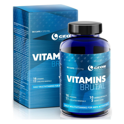 

Витаминно-минеральный комплекс GEON Brutal Vitamins, капсулы, 90шт, 52гр, без вкуса, Brutal Vitamins