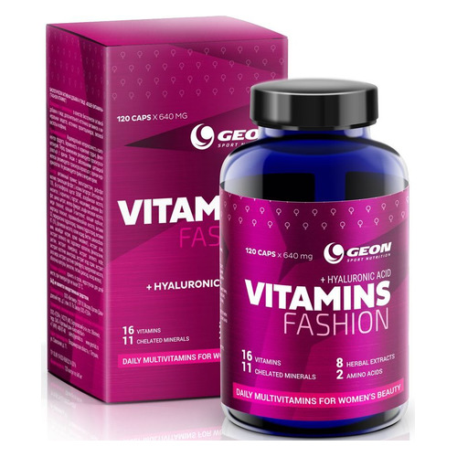

Витаминно-минеральный комплекс GEON Fashion Vitamins, капсулы, 120шт, 77гр, без вкуса, Fashion Vitamins
