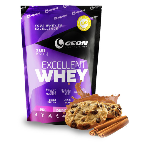 фото Протеин geon excellent whey, порошок, 0.92кг, карамель с печеньем и корицей