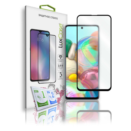 

Защитное стекло для экрана LuxCase для Samsung Galaxy A72 77.4 х 165 мм, 2.5D, 1 шт, черный [78427], LuxCase