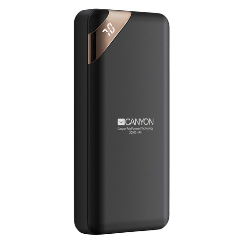 

Внешний аккумулятор (Power Bank) CANYON PB202, 20000мAч, черный [cne-cpbp20b], PB202
