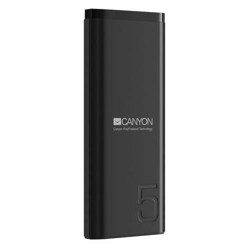 

Внешний аккумулятор (Power Bank) Canyon PB-53, 5000мAч, черный [cne-cpb05b], PB-53