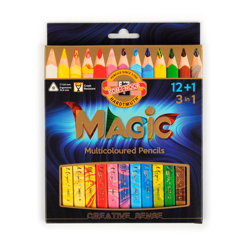 

Карандаши Koh-i-Noor Magic 3408 3408013001KSRU, трехгранный, дерево, 13 цв., коробка европодвес, Magic 3408