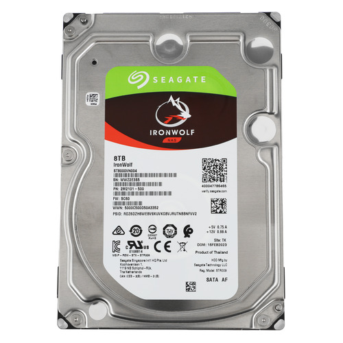 

Жесткий диск SEAGATE Ironwolf ST8000VN004, 8ТБ, HDD, SATA III, 3.5", ST8000VN004