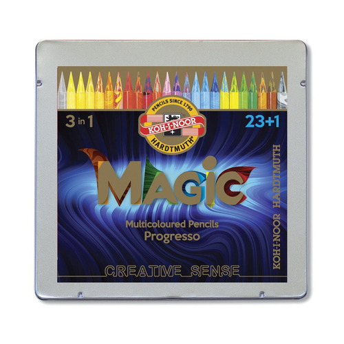 

Карандаши Koh-i-Noor Magic 3404 8774024004PL, круглый, 24 цв., коробка металлическая, Magic 3404