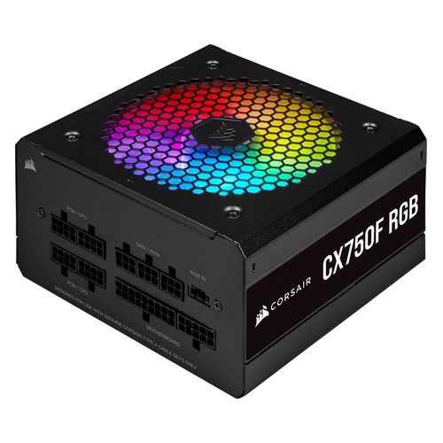 

Блок питания Corsair CX750F, 750Вт, 120мм, черный, retail [cp-9020218-eu/rps0135], CX750F