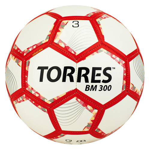 

Мяч футб. Torres BM 300 р.3 для газона 370гр белый/красный (F320743), BM 300