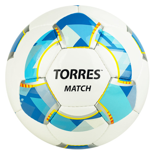 

Мяч футбольный TORRES Match, для газона, 5-й размер, белый/голубой [f320025], Match